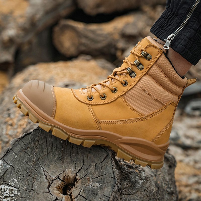 Factory Direct Work Genuine Mens Excellent Crazy Horse Leather Safety Boots With Fast Delivery