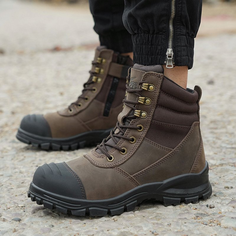 Factory Direct Work Genuine Mens Excellent Crazy Horse Leather Safety Boots With Fast Delivery