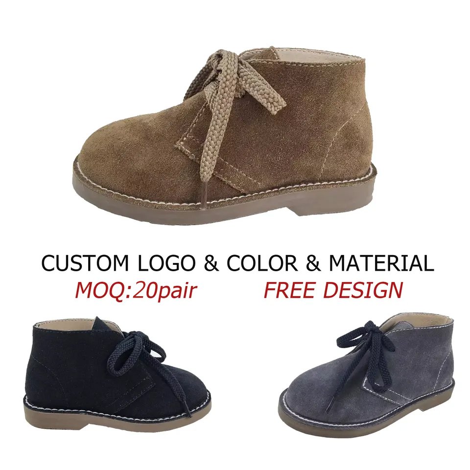 2024 New Children booties Unisex fashion leather children shoes boys girls leather winter boots kids ankle boots