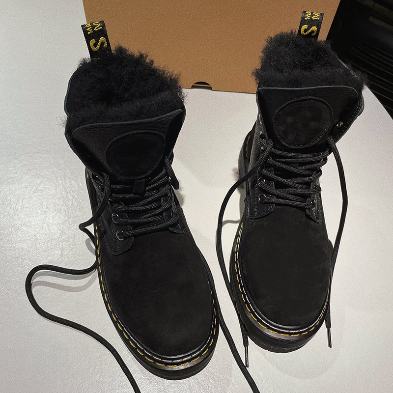 2023 New Arrival Lady Lace Up Ankle High Winter warm fur Boots For Women
