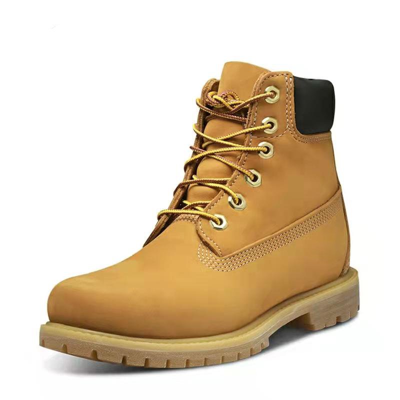 Extravagant Big yellow boots Outdoor waterproof green top layer cowhide work boots for Big yellow Men boot