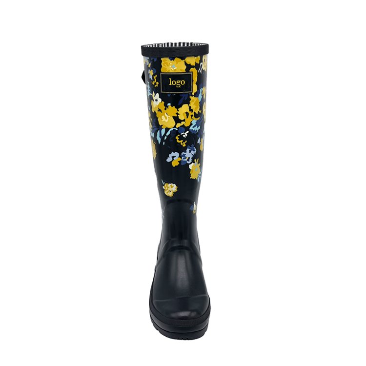 Factory Outlet Superior Custom Made Logo Size Ladies Gumboots Rubber Rain Boots
