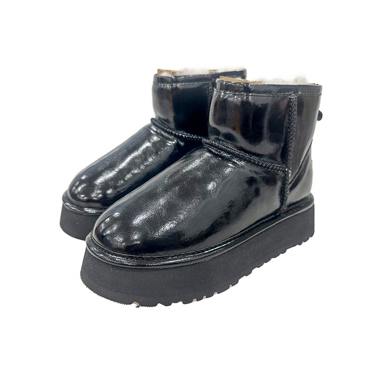 Classic Ugh platform waterproof wool fur thick sole women fuzzy snow boots for winter