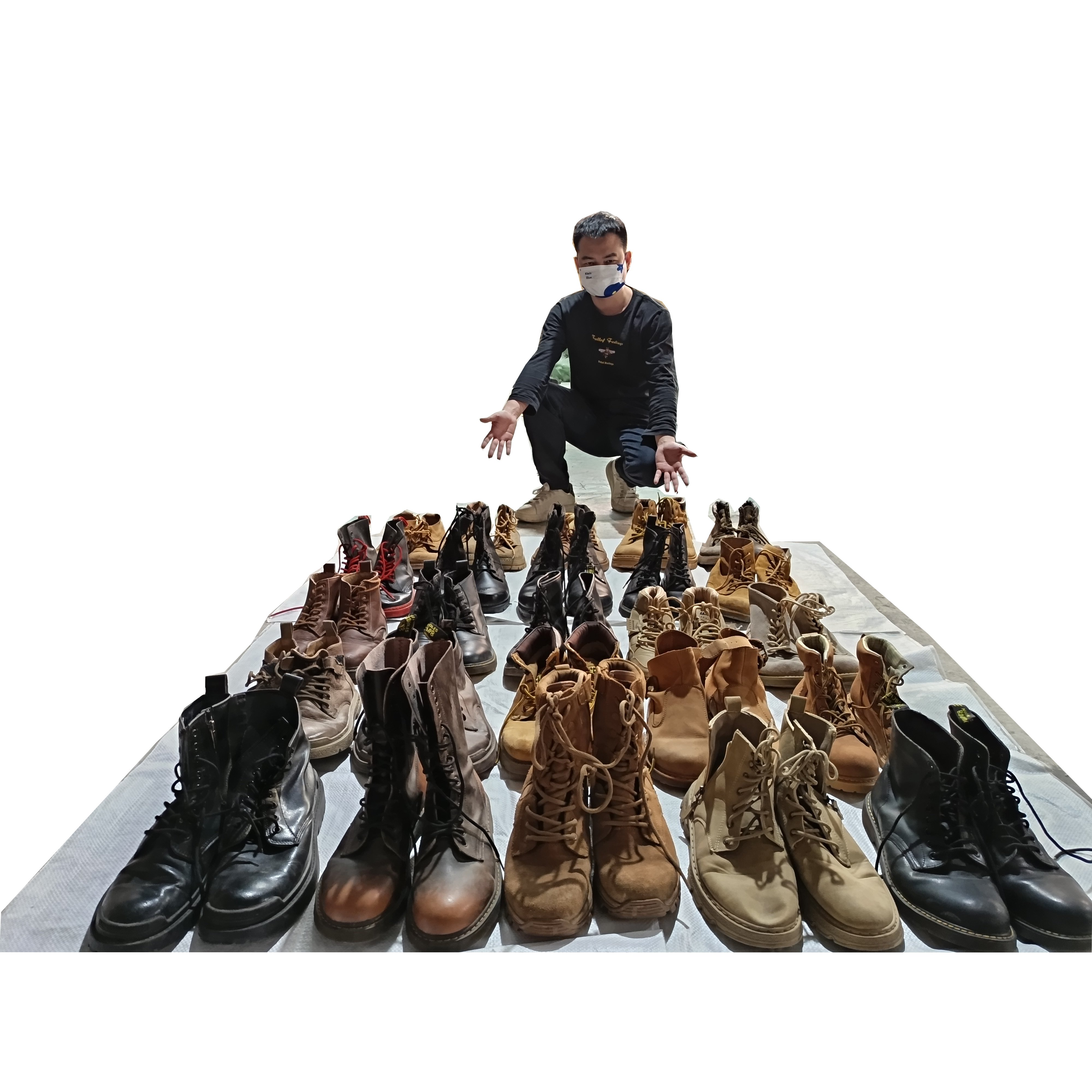 Used Grade A Mens Boots high heels Second Hand Men Leather Genuine Martin Boot Brand Original Casual Wholesale