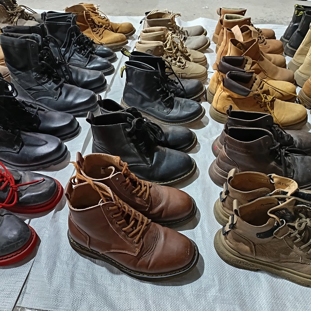 Used Grade A Mens Boots high heels Second Hand Men Leather Genuine Martin Boot Brand Original Casual Wholesale