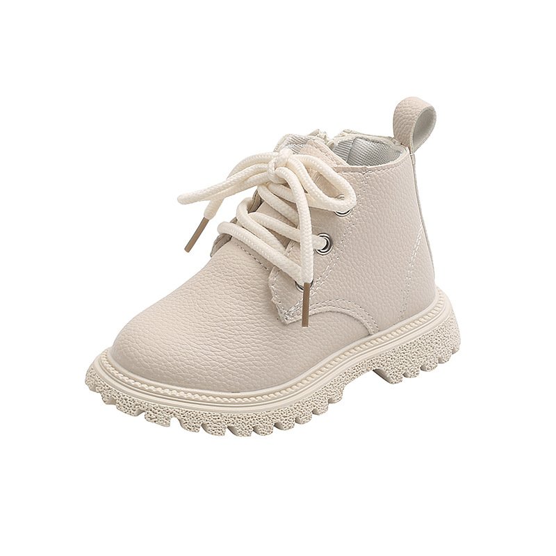 Children's Soft Sole Leather Shoes Low Barrel Short Boots New Fashion Thick Plush Warm Snow Boots Cotton Shoes Non-slip