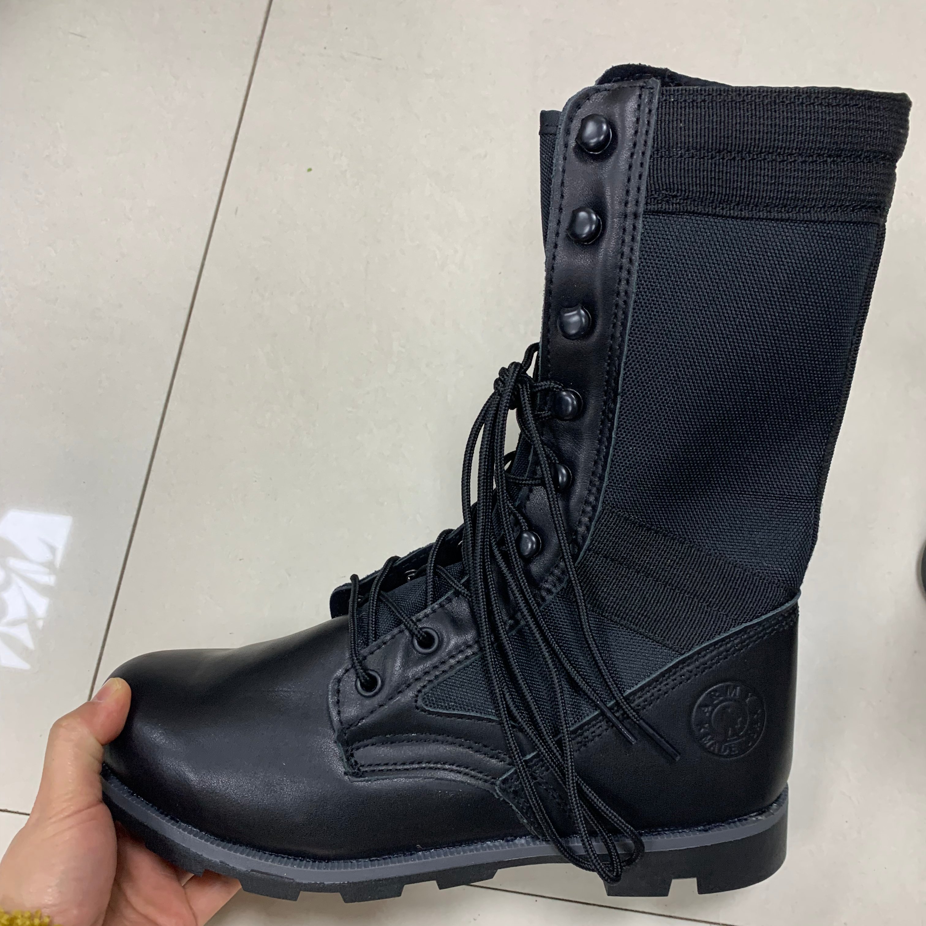 Ghana Jungle Tactical Black Full Grain Leather Training Hiking Strong Boots