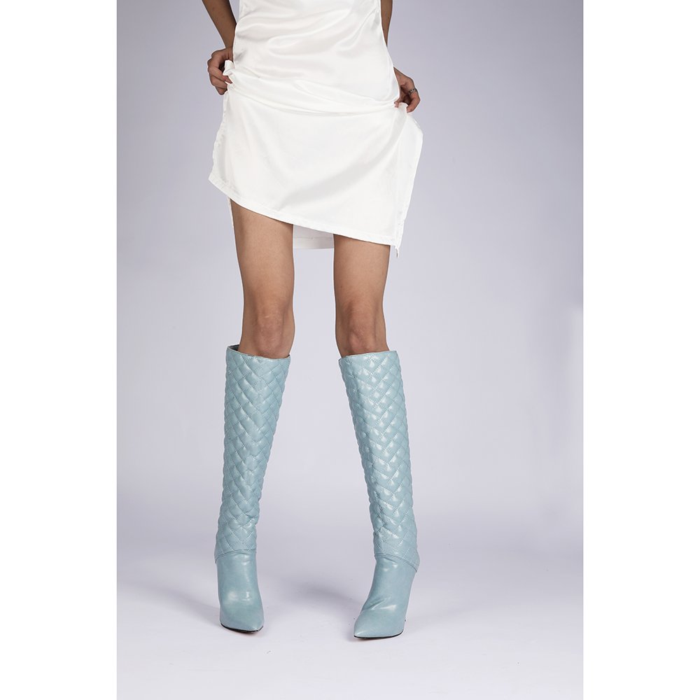 Custom Made New Design Pointed Toe Stiletto High Boots Women Super High Heel Knee Boots