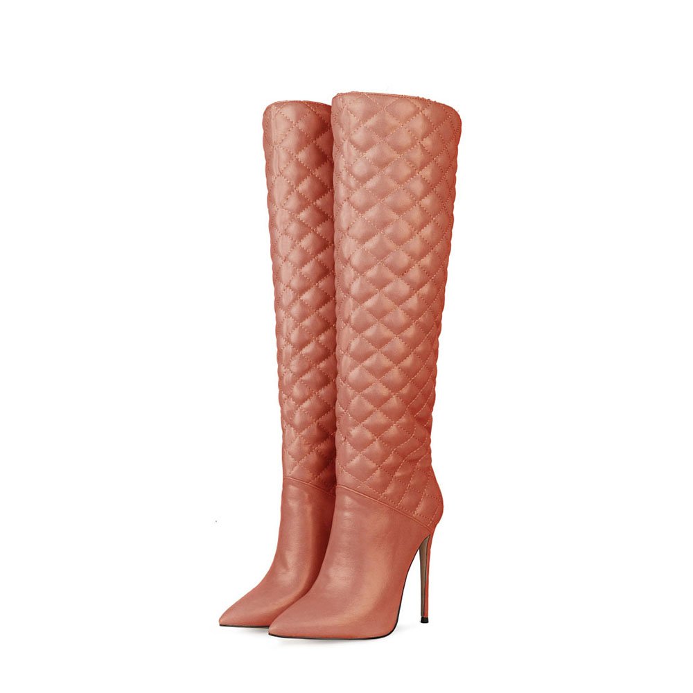 Custom Made New Design Pointed Toe Stiletto High Boots Women Super High Heel Knee Boots