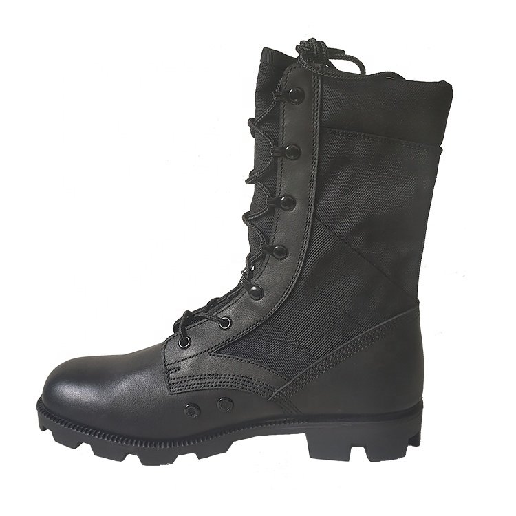 Black Anti-puncture Panama Genuine Leather 1000D Nylon Boots