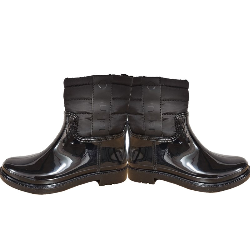 Leopard pattern high heel rain boots for woman with zipper,pvc rain boots