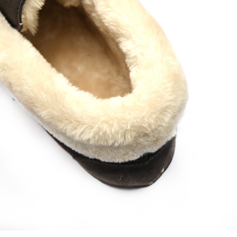 Winter Warm sheepskin Fur beaded boots genuine leather shoes women footwear mocasines flat boots