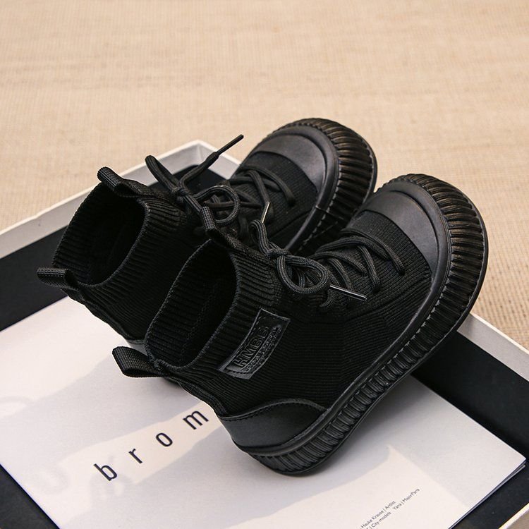 2024 Autumn Winter New Children's Leather Boots Fashion Soft Bottom Color Matching Single ankle Boots Kids Shoes for Girl