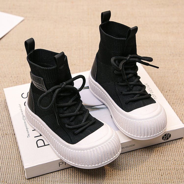 2024 Autumn Winter New Children's Leather Boots Fashion Soft Bottom Color Matching Single ankle Boots Kids Shoes for Girl
