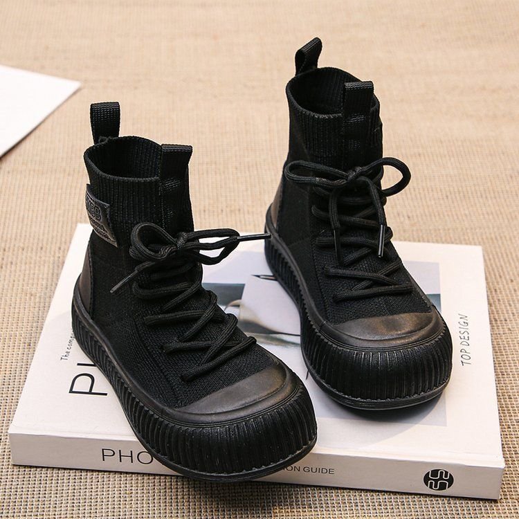 2024 Autumn Winter New Children's Leather Boots Fashion Soft Bottom Color Matching Single ankle Boots Kids Shoes for Girl