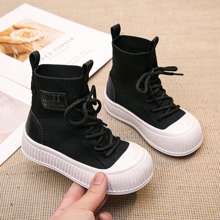2024 Autumn Winter New Children's Leather Boots Fashion Soft Bottom Color Matching Single ankle Boots Kids Shoes for Girl