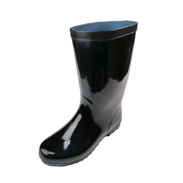 Accept OEM Service Flat Heel Black Tube Rain boots Wellie Fashion Winter Boot for Women