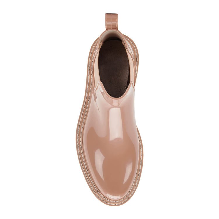 2024 Round Toe Outdoor Lug Sole Non Slip Casual Elastic Patent Leather Fashion Ankle Boots Custom Women Boot With Logo
