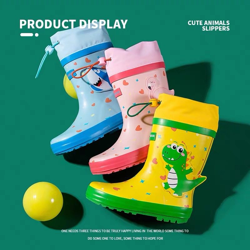 Wholesale custom half toddler wellington gum waterproof children wellies kids rubber rain boots with cuff handle