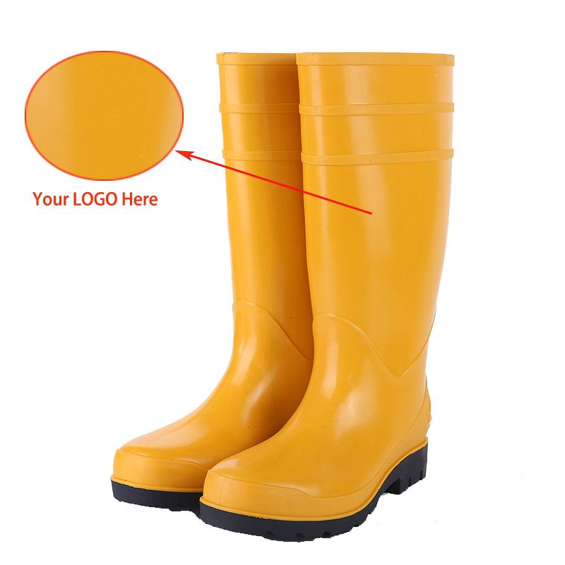 Anti Slip Unisex Plastic PVC Rain Boots Waterproof Led Rain Boots White Rain Boots