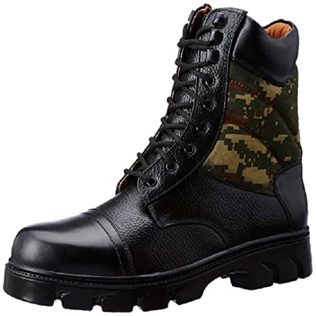 Long Black Action Leather Combat Boots For Officers Security Guards Safety Boots