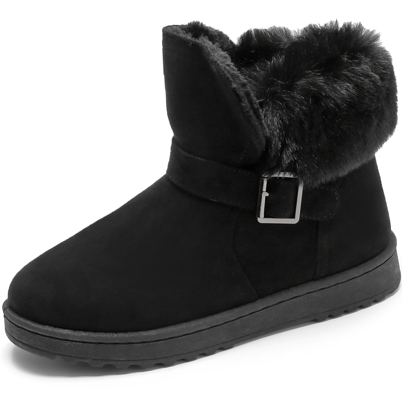 Warm Comfort Suede Boots Indoor Outdoor PVC Flat Ankle Women Snow Boots Lined Custom Winter Wholesale Faux Fur Fashion Boots EVA