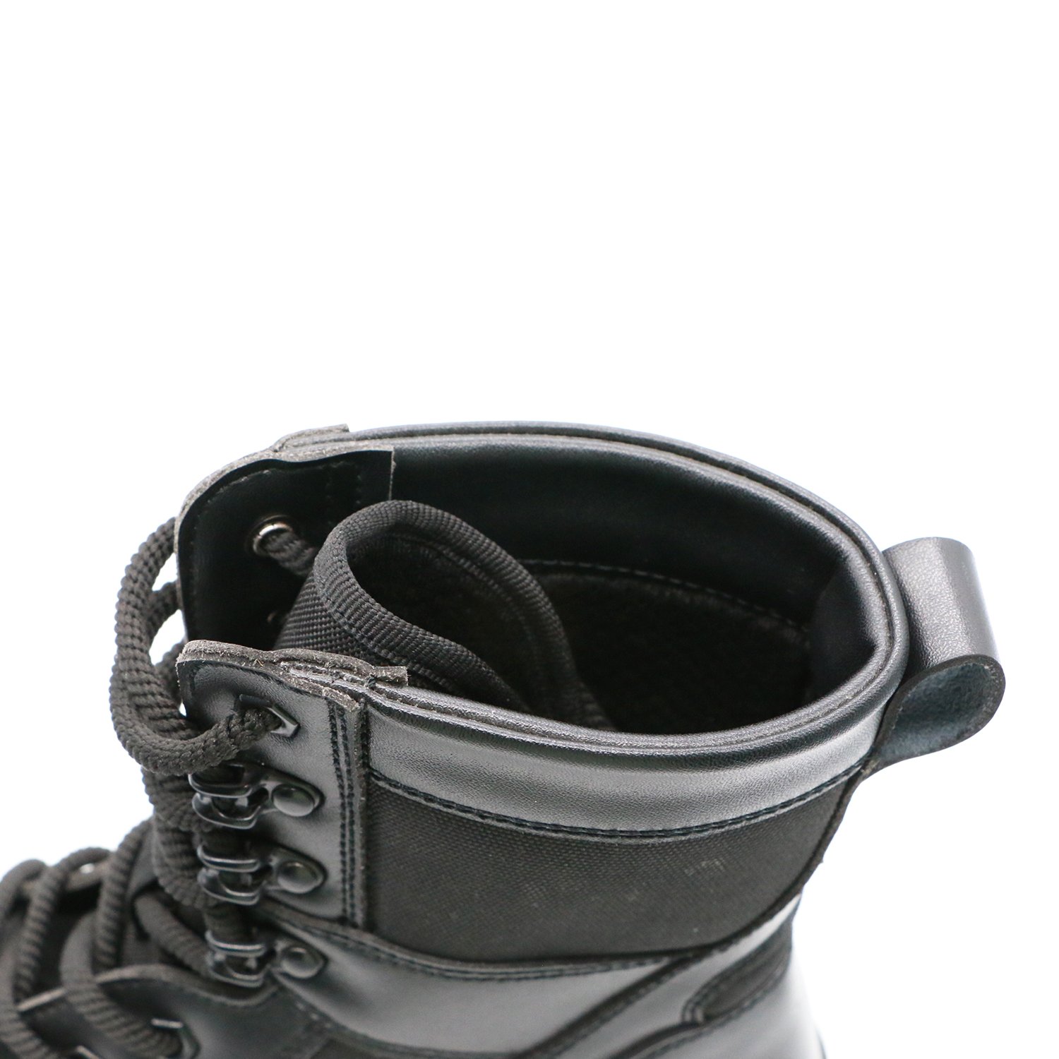 ENTE SAFETY Black Corrected grain Leather Steel Toe Industrial Safety Shoes Work Boots