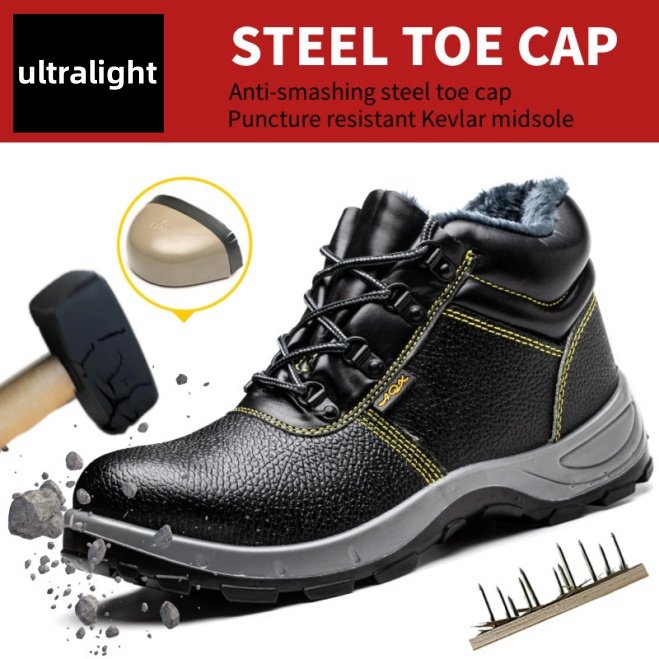 Men's Anti-Scratch Anti-Puncture Work Boots High Top Winter Indestructible Anti-Static Safety Shoes with Steel Toe Summer Season