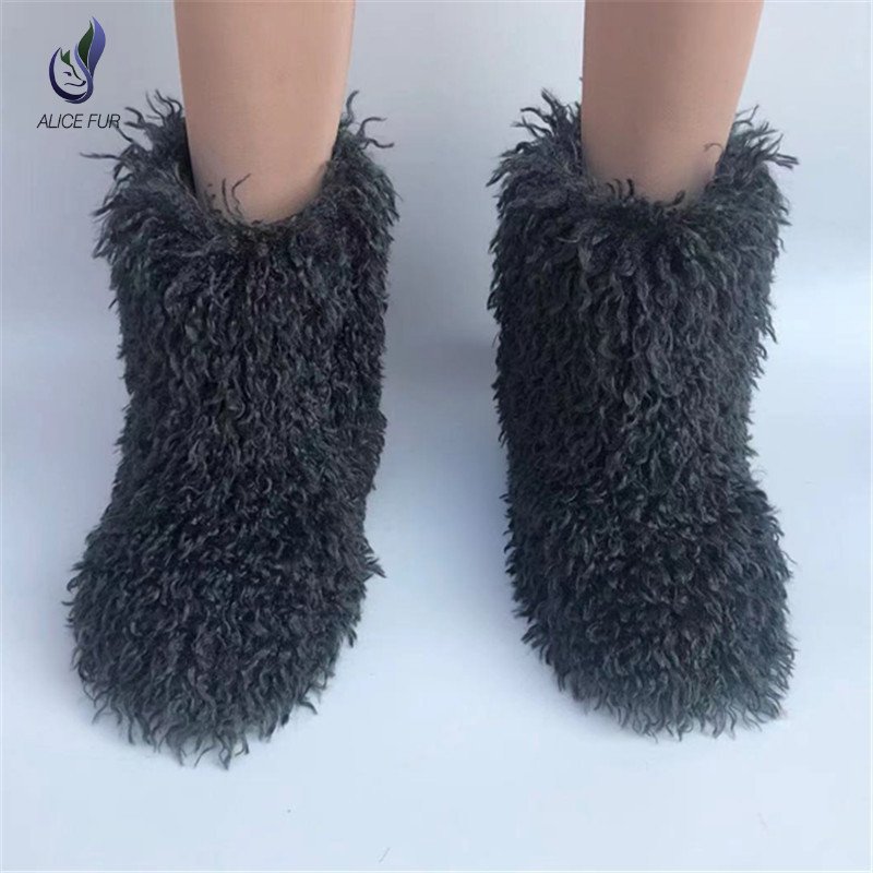 Factory supply Women Winter Warm Faux Mongolian Fur Snow Boots