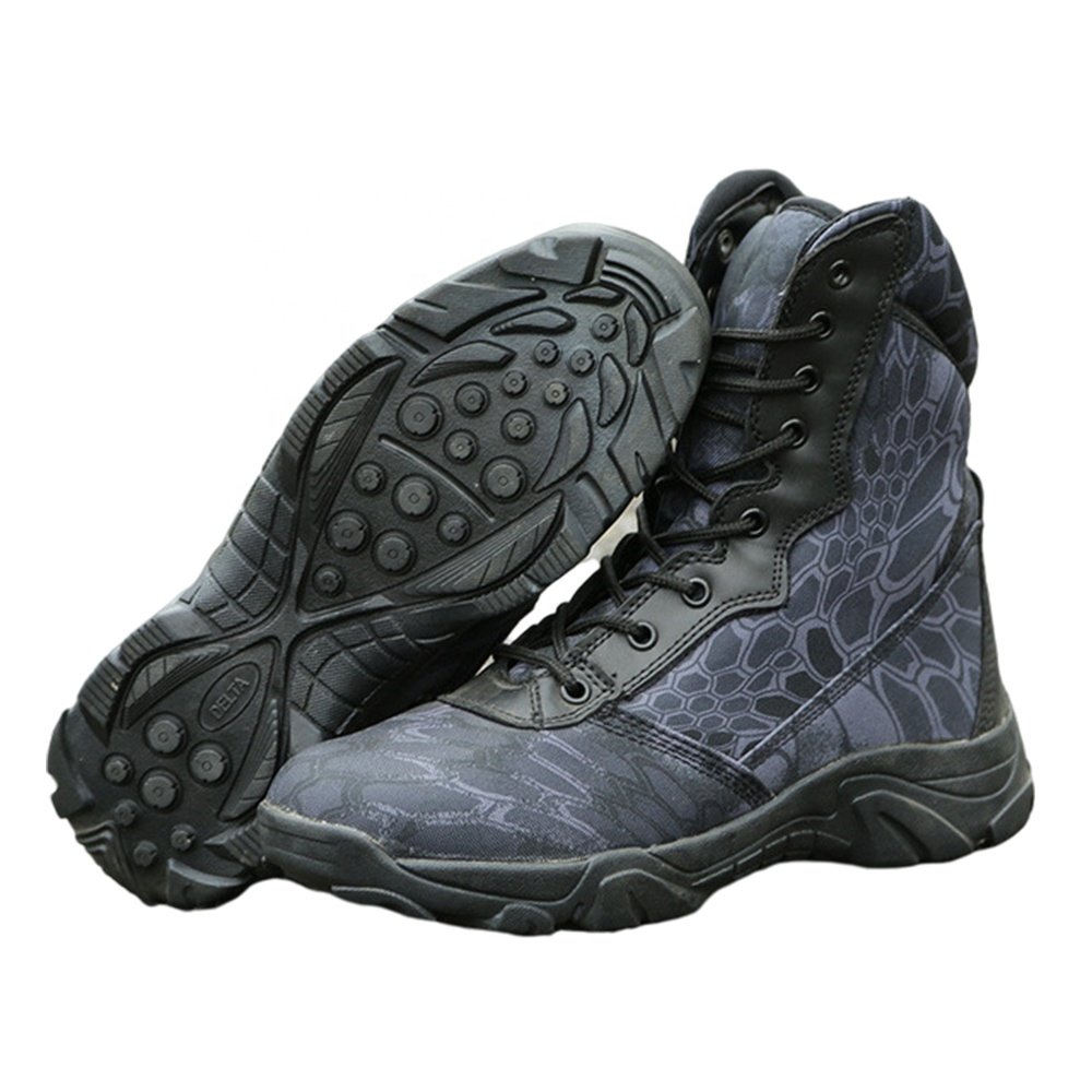 Double Safe Bottes Tactiques Camouflage Waterproof Cowhide Grain Leather Jungle Strong Ankle Combat Tactical Boots For men