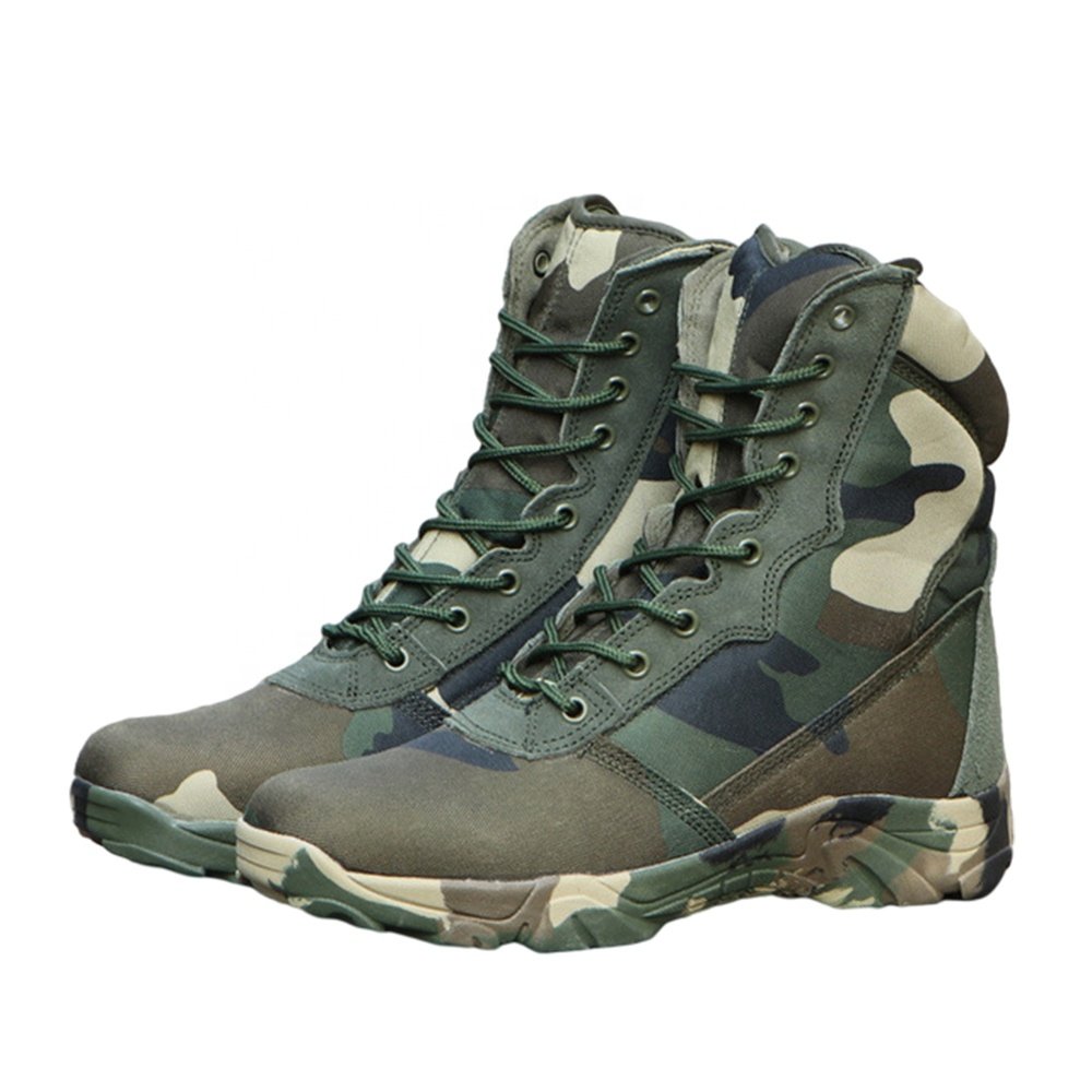 Double Safe Bottes Tactiques Camouflage Waterproof Cowhide Grain Leather Jungle Strong Ankle Combat Tactical Boots For men