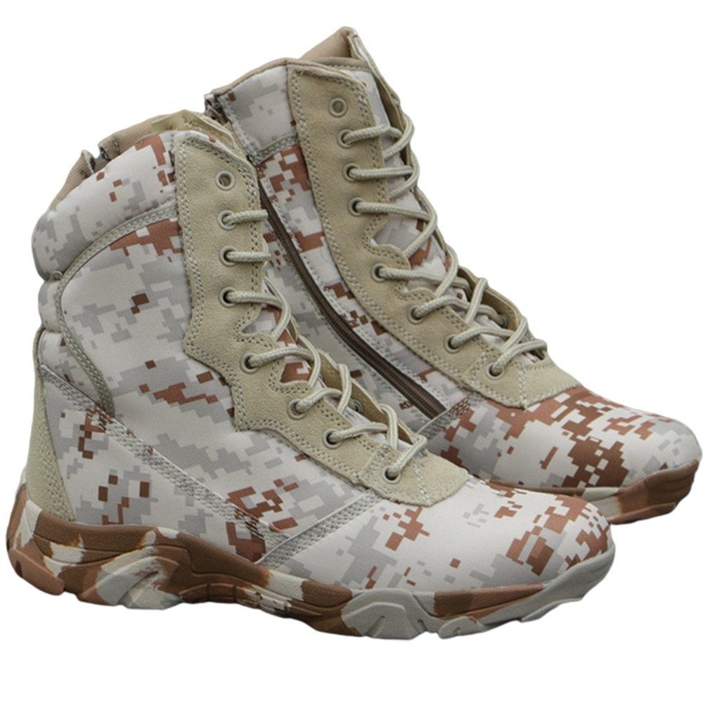 Double Safe Bottes Tactiques Camouflage Waterproof Cowhide Grain Leather Jungle Strong Ankle Combat Tactical Boots For men