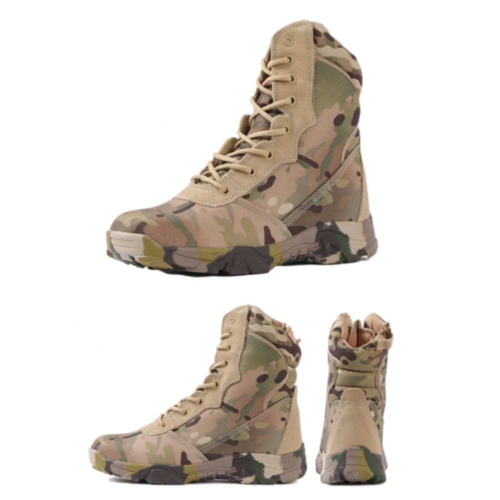 Double Safe Bottes Tactiques Camouflage Waterproof Cowhide Grain Leather Jungle Strong Ankle Combat Tactical Boots For men