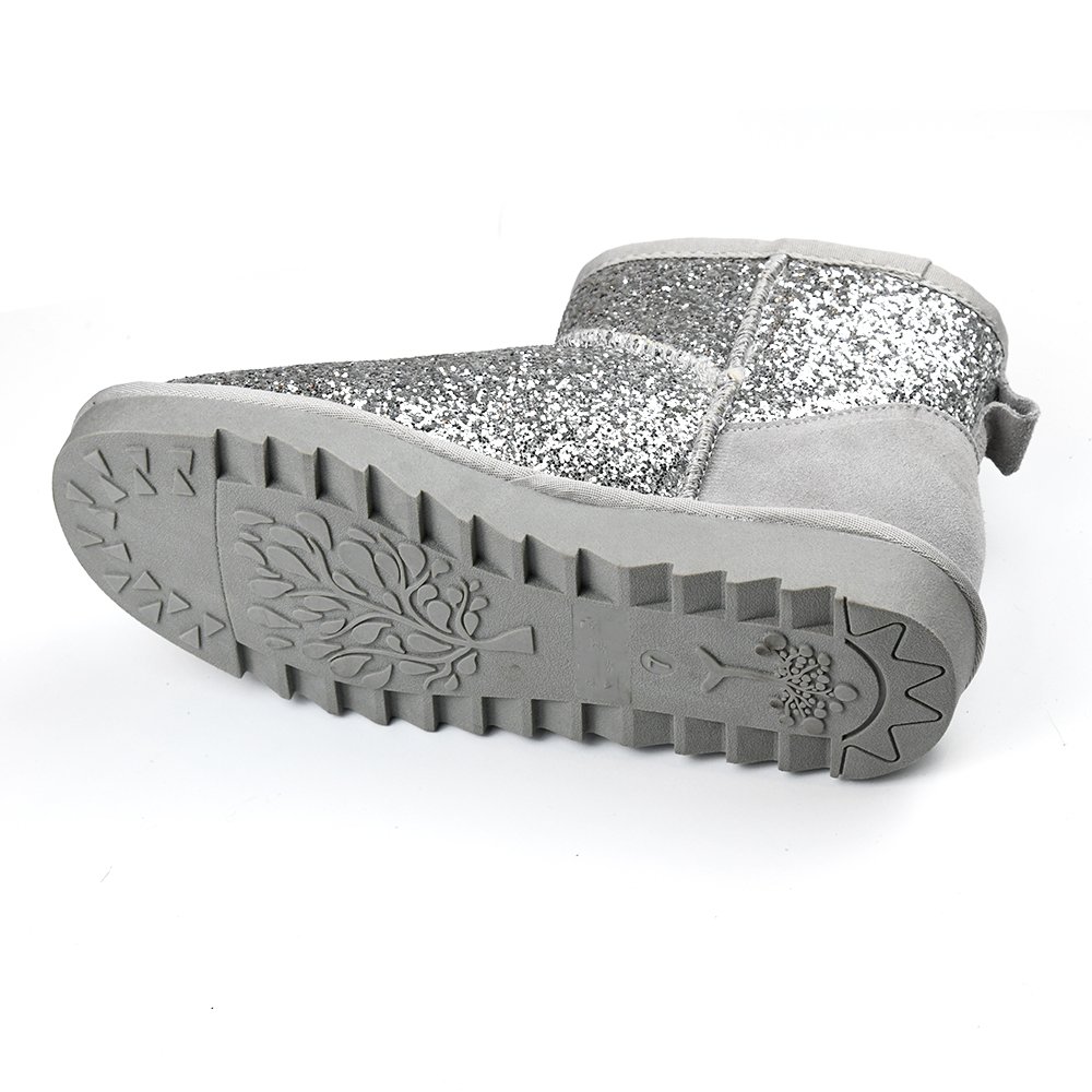 Winter High Quality Oem Rhinestones Warm Shoes Ankle Classic Plus Size Us Fashion Sequin Short Bling Sqarkle Snow Boot For Women