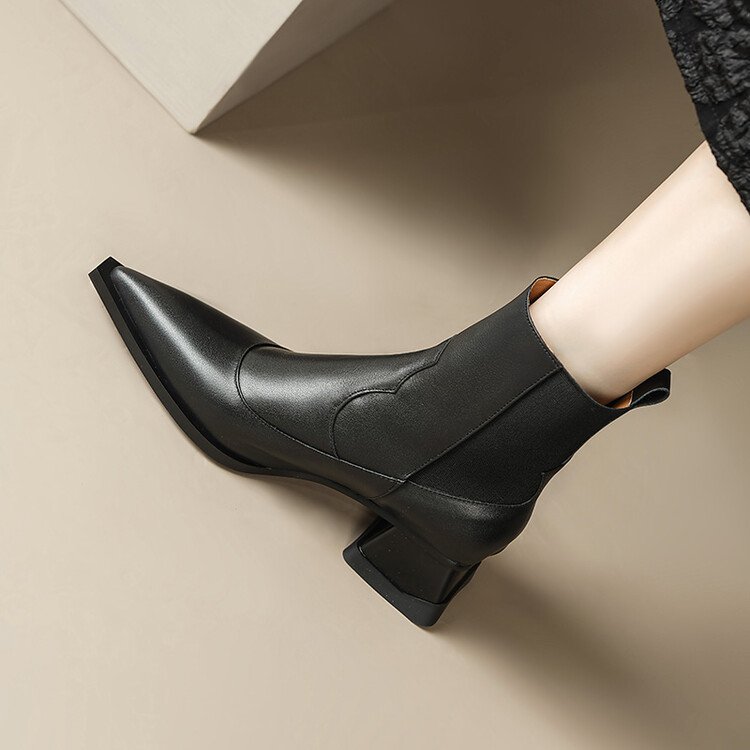 women short boots 2023 newest autumn winter women shoes pointed toe fashion gold silver mid heel elegant elastic ankle boots