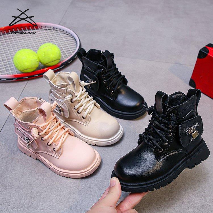 Wholesale Children's Kids Boots Girls Comfortable Ankle Boots British Style Soft Sole Zip Children's Casual Shoes Boots