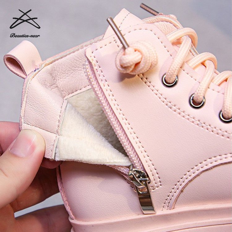 Wholesale Children's Kids Boots Girls Comfortable Ankle Boots British Style Soft Sole Zip Children's Casual Shoes Boots