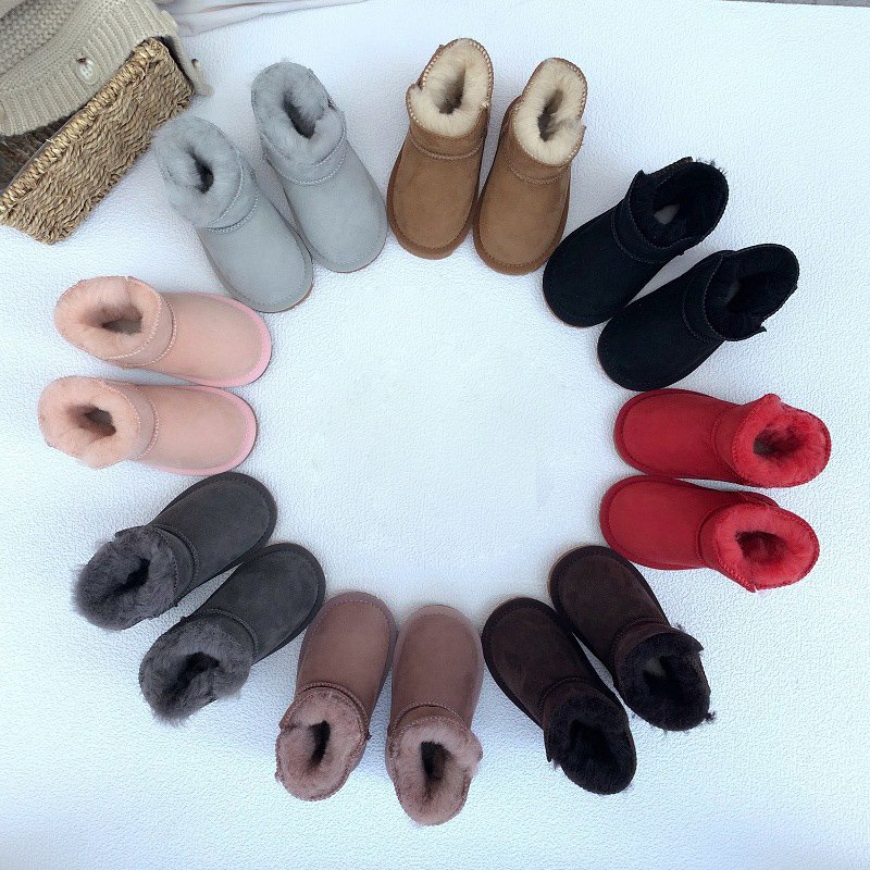 2024 Winter new high quality sheep fur integrated snow boots Luxury designer boys and girls warm shoes children's boots