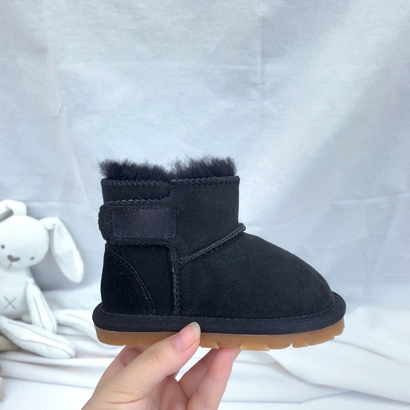 2024 Winter new high quality sheep fur integrated snow boots Luxury designer boys and girls warm shoes children's boots