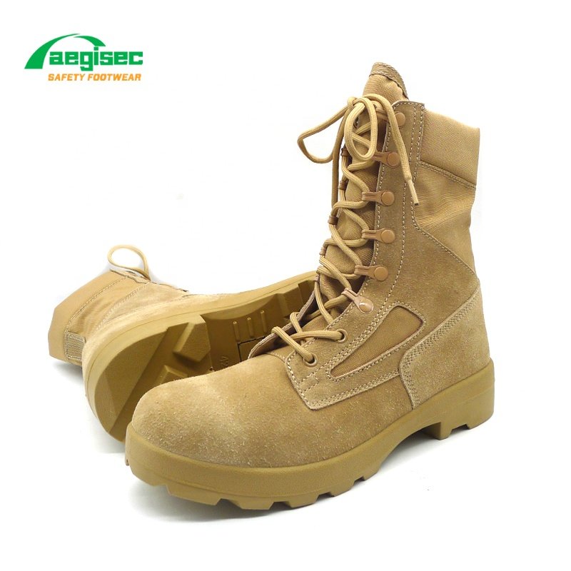 AEGISEC brand cow suede desert jungle boots slip oil resistant PU sole outdoor tactical security boots