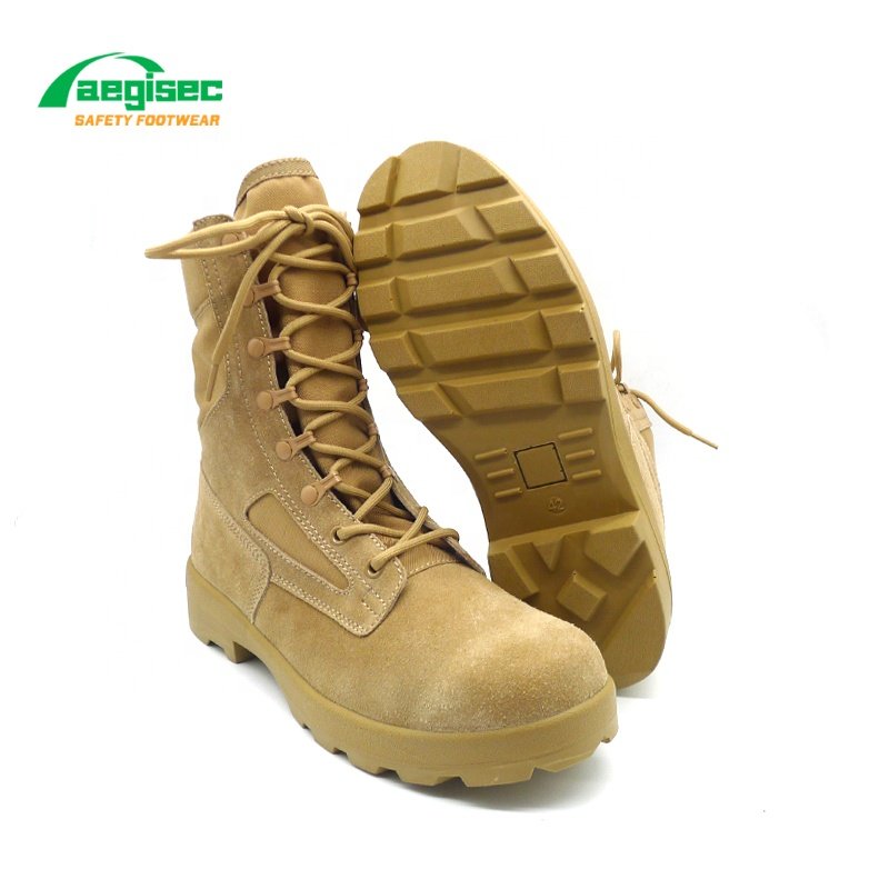 AEGISEC brand cow suede desert jungle boots slip oil resistant PU sole outdoor tactical security boots