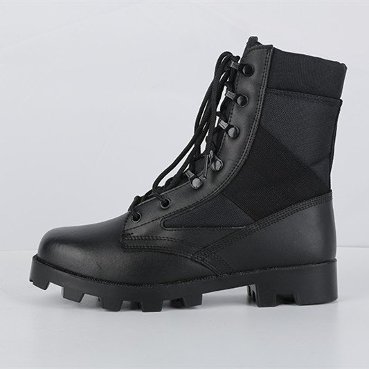 Tactical Black Leather Boots for Men Black Boots