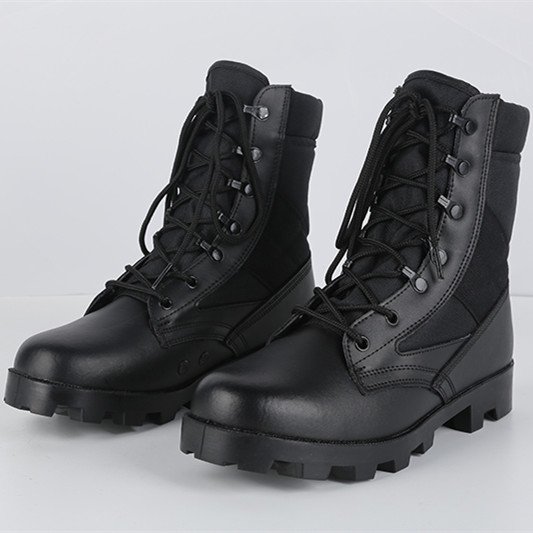 Tactical Black Leather Boots for Men Black Boots