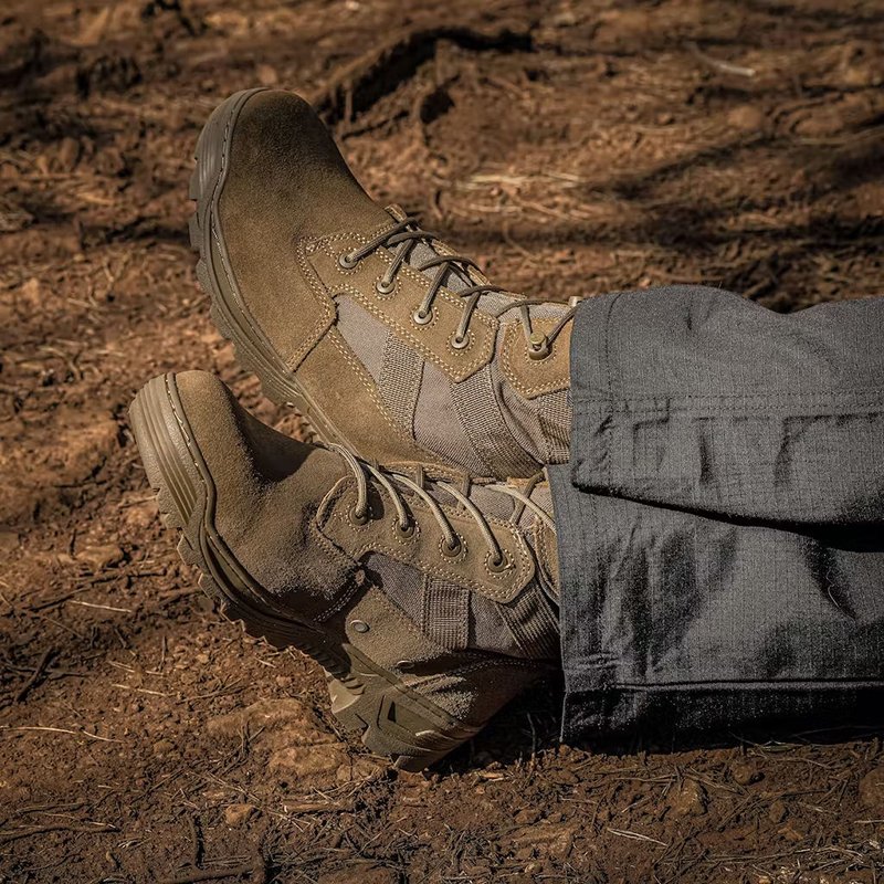 PTG Outdoor Hiking Shoes Desert Boots Men's Tactical Boots High-top Non-slip Anti-puncture 1000D Leather Combat High-top Boots
