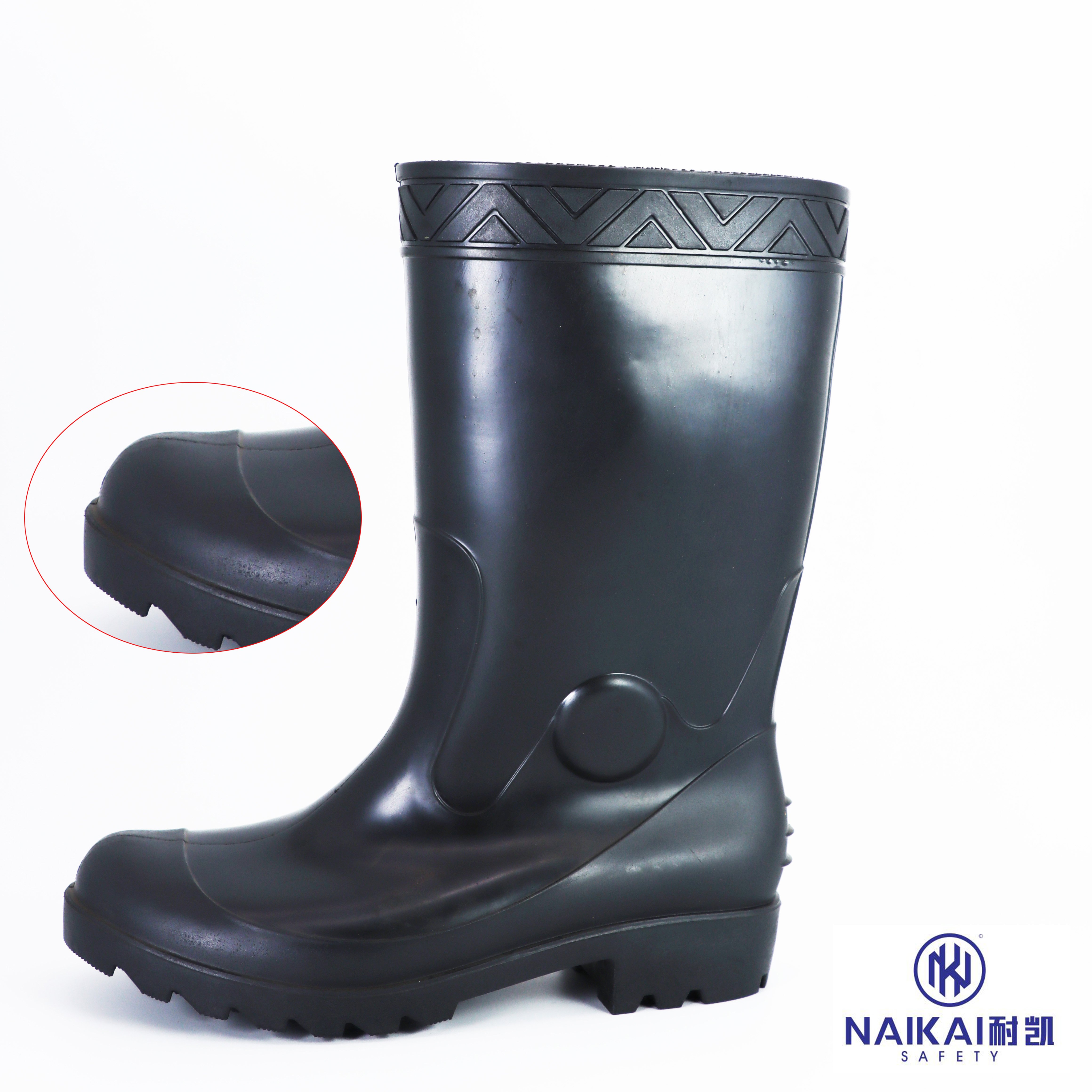 Mid High Upper Anti Slippery Anti Static Sturdy Gripped Safety Plastic Waterproof Agriculter Rain Boots PVC
