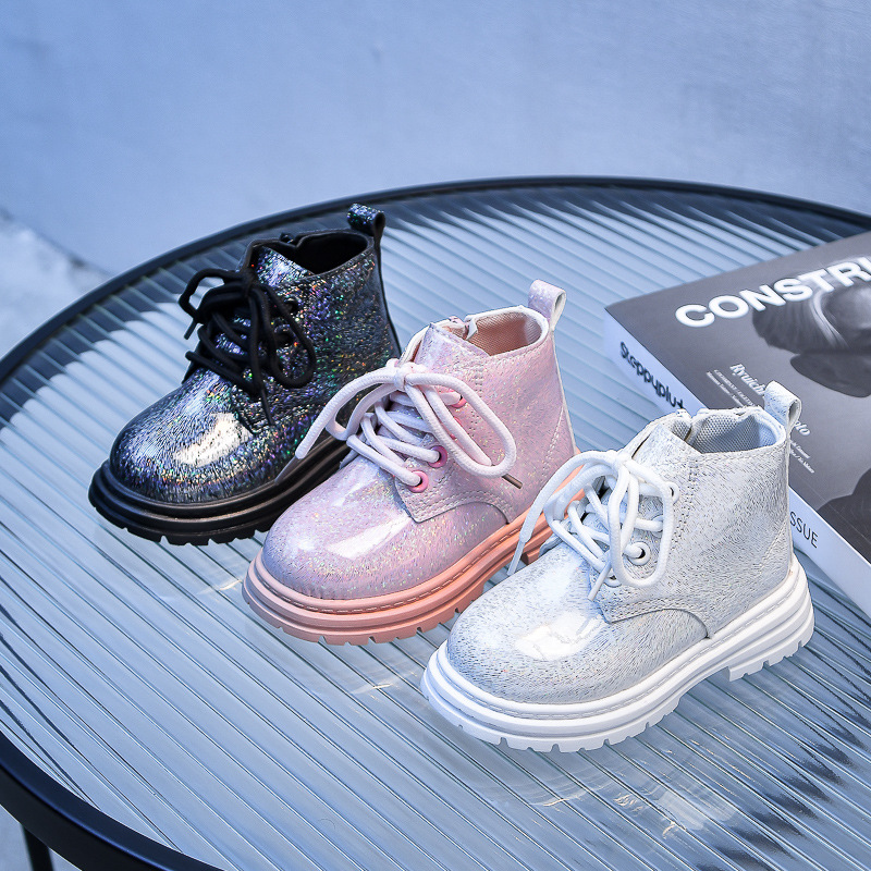 Patent Leather Kids Shoes Baby Boots Wholesale Fashion Designer Winter Boots Princess Style Ankle Children Shoes Girls boots