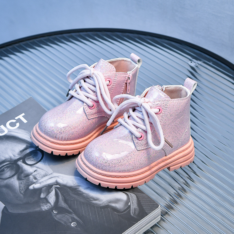 Patent Leather Kids Shoes Baby Boots Wholesale Fashion Designer Winter Boots Princess Style Ankle Children Shoes Girls boots