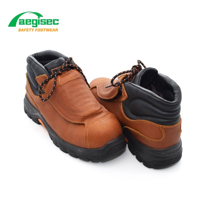 AEGISEC leather mining safety shoes composite toe metatarsal protection welding work boots
