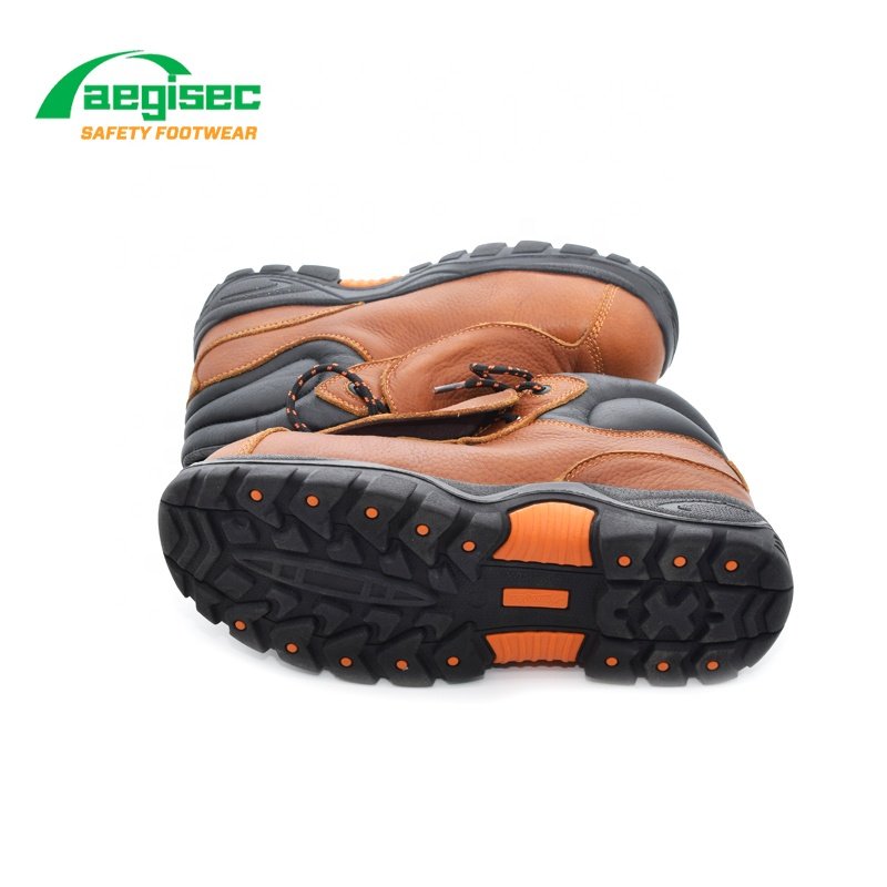 AEGISEC leather mining safety shoes composite toe metatarsal protection welding work boots