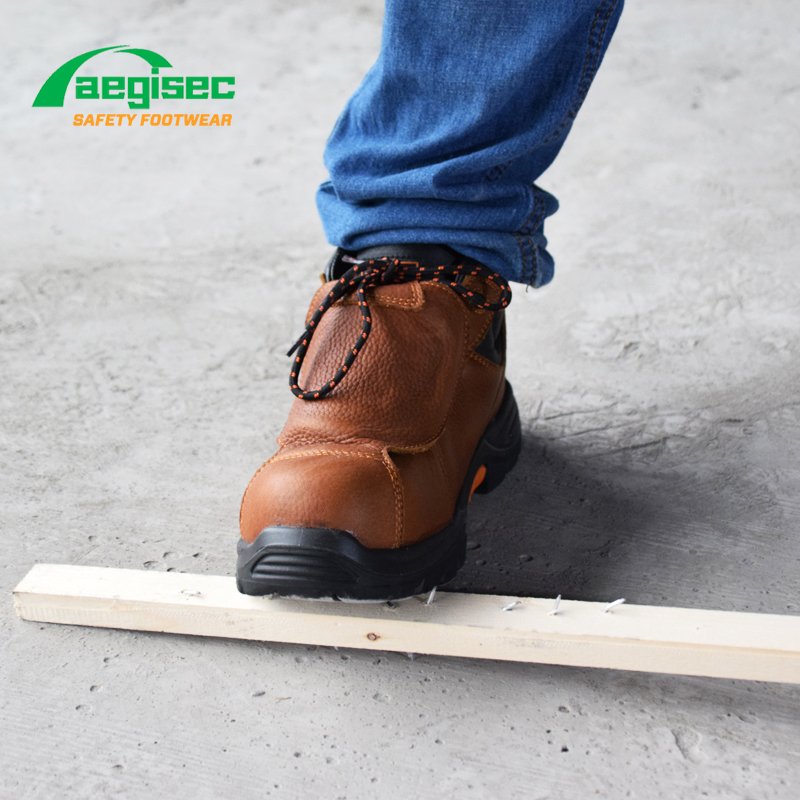 AEGISEC leather mining safety shoes composite toe metatarsal protection welding work boots